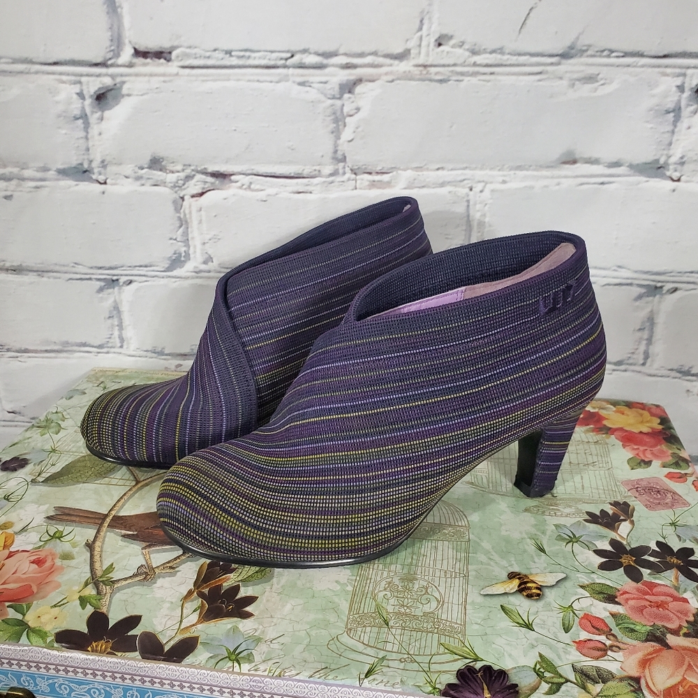 United Nude Fold Purple Stripe Ankle Booties